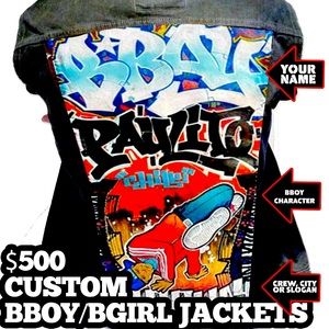 COPY - Graffiti Denim Jacket your name and character hand painted